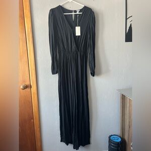 A New Day Black Wrap Front Wide Leg Jumpsuit Size Small NWT